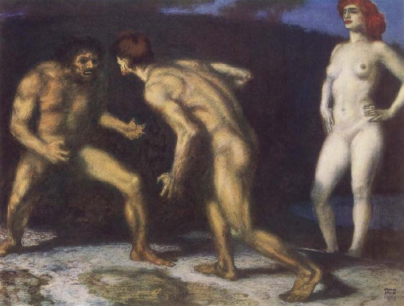 Franz von Stuck Fighting fro a Woman